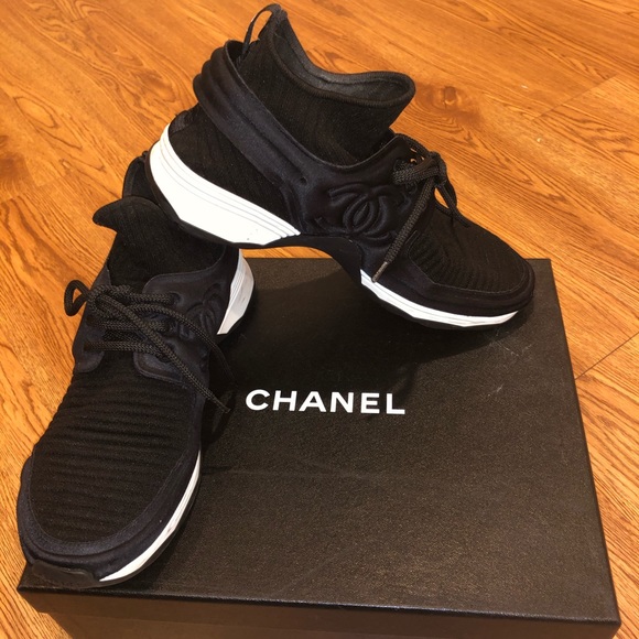 chanel fabric sneakers